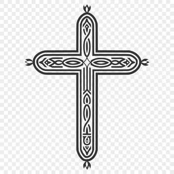A detailed, ornate crucifix designed as a vector graphic.