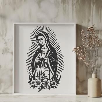 Floral Our Lady Of Guadalupe In SVG Format