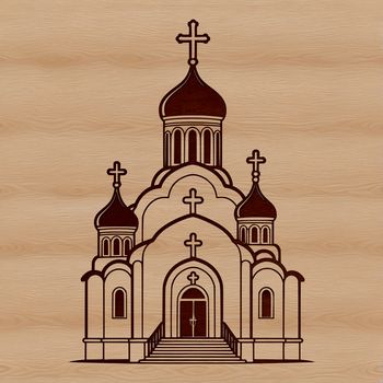 An Orthodox Church building with a domed roof and ornate details.