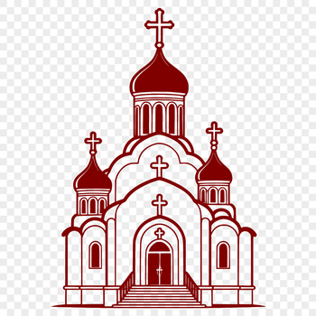 Illustrative image of a traditional Orthodox church building, suitable for vector design projects.
