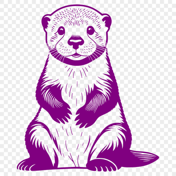 An SVG vector image of an otter's head with detailed fur textures.