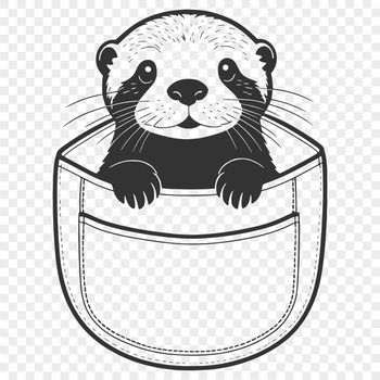 A sleek, aquatic mammal peeking out from a hidden pocket.