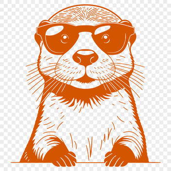 A cartoon otter illustration with trendy sunglasses, suitable for various design applications.