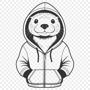 An isolated vector graphic design featuring an otter for use in various designs and projects.