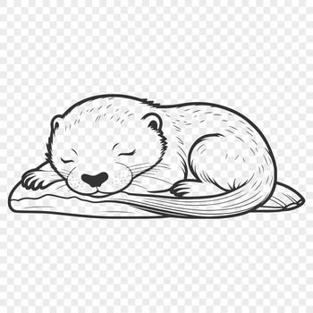 A digital vector image of a river otter in a laying position.