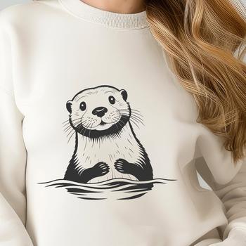 A cartoon otter character with a playful expression, suitable for crafting or graphic design projects.