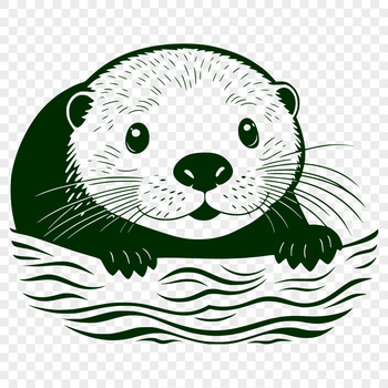 Illustrated otter animal in a vector format, suitable for digital design and printing.