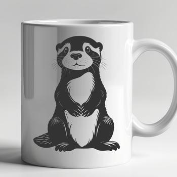 An illustrative otter in a playful pose, created as a vector graphic.