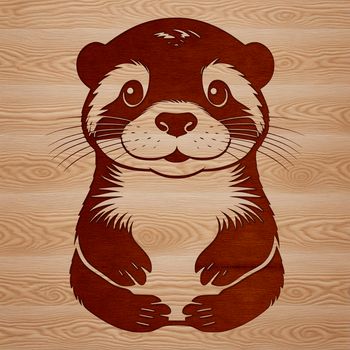 A digital illustration of a wild animal, specifically an otter, created in vector format for easy scaling.