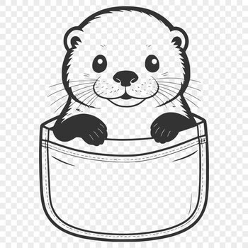 Otter illustration in vector format, suitable for cutting machines like Cricut or laser cutters.