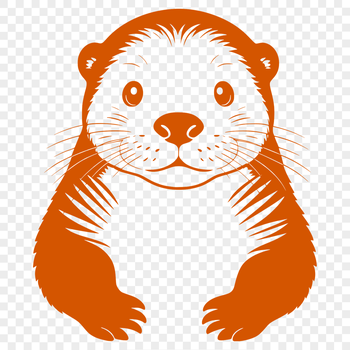 A detailed illustration of a river otter in a naturalistic pose.