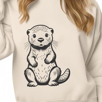 A playful otter swimming in a river, designed as vector art for various digital and cutting machine projects.