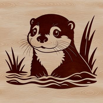 Wild otter animal illustration in vector format.