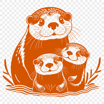 An SVG illustration of a playful otter in a aquatic setting.