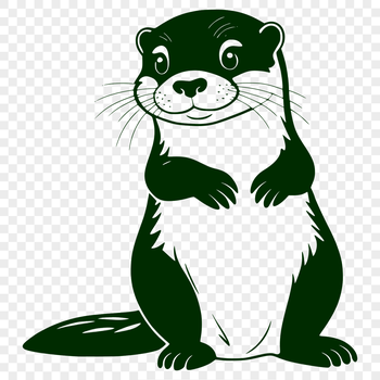 A vector graphic image featuring a playful otter as a design element.