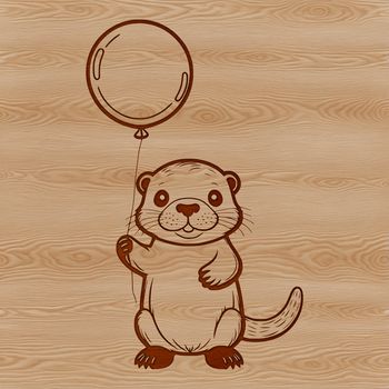 An SVG design featuring a realistic image of a wild otter.