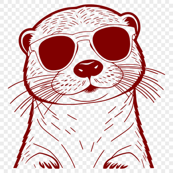 An otter character wearing sunglasses in a stylized vector design.