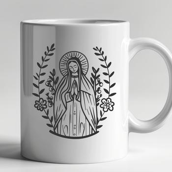 Ornate Virgin Mary Drawing