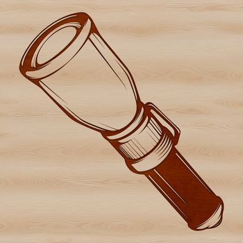 Vector illustration of a torch, ideal for outdoor enthusiasts and campers.