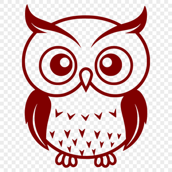 A full-body illustration of a cute owl, suitable for various digital applications.