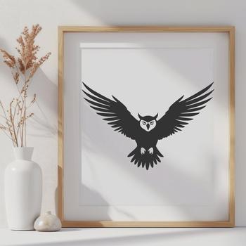 Flying Owl Vector Drawing