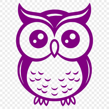 A simple line drawing of a full-body owl, suitable for vector art projects.
