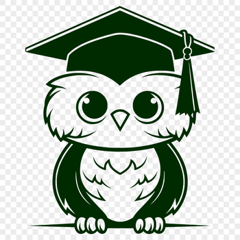 A full-body illustration of a cute owl with soft features and expressive eyes.