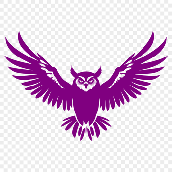 A close-up illustration of a majestic owl in mid-flight, showcasing its sharp feathers and expressive face.