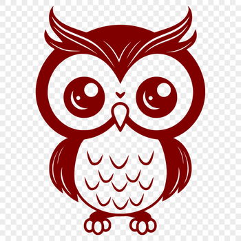 A vector graphic image of a cute owl, ideal for personal or commercial use in digital art projects and crafts.