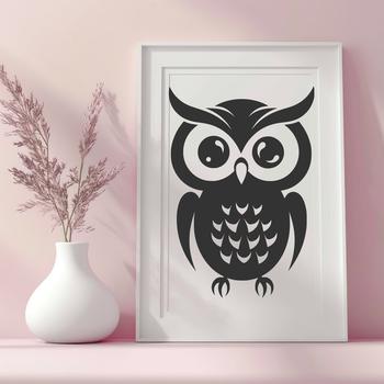 A full-body illustration of a cute owl in vector design, suitable for various cutting machines and digital applications.