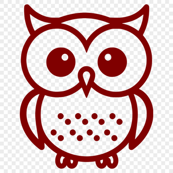 A simple line drawing of a full-body owl, suitable for vector design and cutting machines like Cricut.