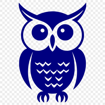 Close-up illustration of a cute owl's full body in a detailed vector design.