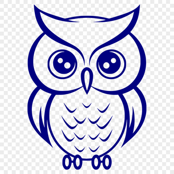 An illustration of a cute owl in full body view.