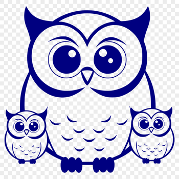 A full-body illustration of a cute owl, suitable for vector art projects.