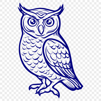 Halloween witch silhouette with owl companion in full body illustration style.