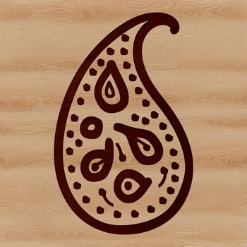 An ornate paisley shape with intricate details suitable for vector design and digital crafting.