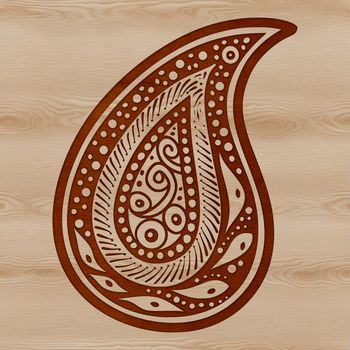 An ornate paisley shape for vector design and cutting machine use.