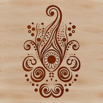 A traditional ornate paisley shape design made in vector format for use as clip art.