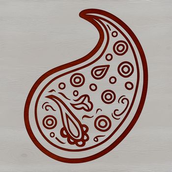 Ornate paisley design featuring intricate patterns and shapes.