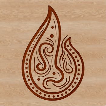 Ornate paisley shape design, suitable for vector art and cutting machine projects.