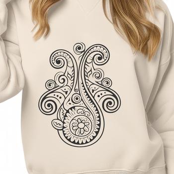 A decorative ornate paisley shape ideal for clip art and vector design projects.