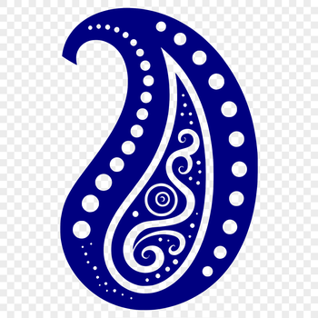Ornate paisley design vector art clip art symbol.
