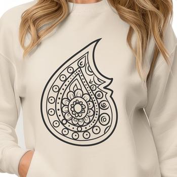 A stylized ornate paisley design suitable for vector art projects in Illustrator or Procreate.