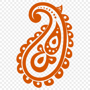 A stylized ornate paisley shape designed for digital use in vector art format.