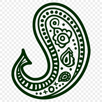 An intricate ornate paisley shape suitable for vector design and clip art applications.