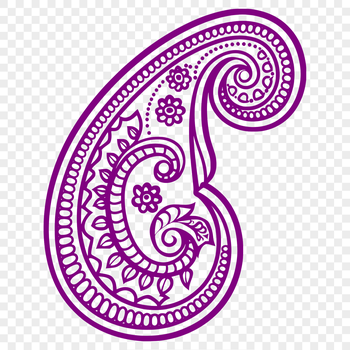 A stylized ornate paisley pattern with intricate details, suitable for vector art designs.