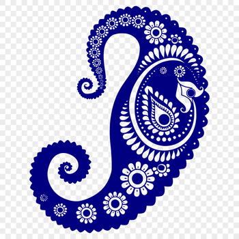 A stylized, ornate paisley shape, ideal for use as clip art or vector design element.
