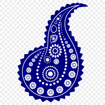 A traditional ornate paisley shape with intricate details.