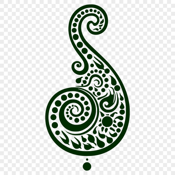 Ornate paisley pattern with intricate details, suitable for vector art designs.
