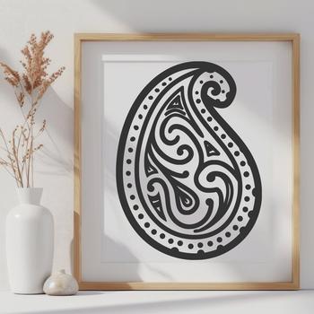 A detailed ornate paisley pattern used as a design element in vector art.
